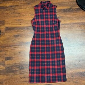 RD Plaid Sleeveless Dress – Size XS